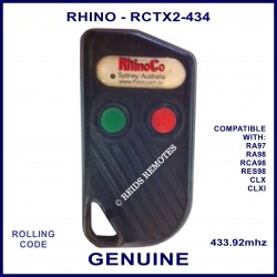 Rhino RCTX2-434 green and red button car alarm remote