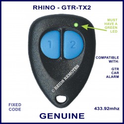 Rhino GTR-TX 2 blue button GREEN LED home security and car alarm remote