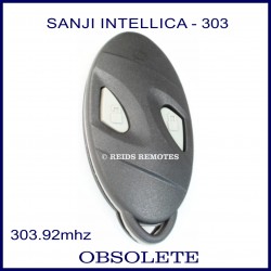 Sanji Intellica 303mhz 2 grey button oval black car alarm remote