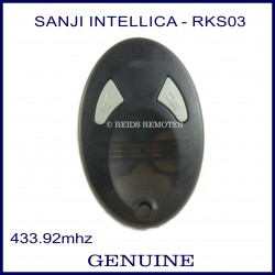 Sanji Intellica RKS03, TX SAN-CH V3 433MHZ 2 grey button oval black car alarm remote