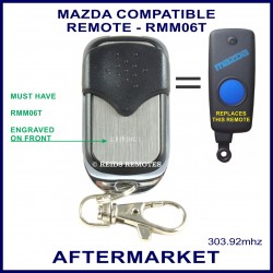 Mazda compatible 4 button chrome remote control RMM06T