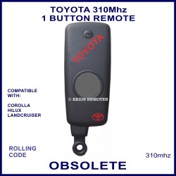 Toyota obsolete 1 grey button black remote control