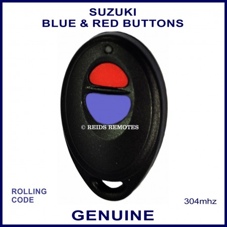 Suzuki obsolete red & blue button black oval remote control