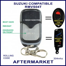 Suzuki compatible RMVS04T, 4 button chrome remote control