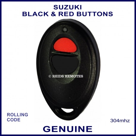 Suzuki obsolete red & black button black oval remote control