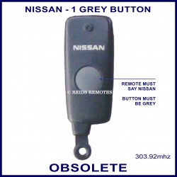 Nissan obsolete 1 grey button black remote control