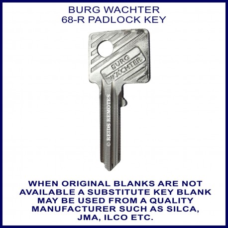 Burg Wachter 68-R padlock key blank