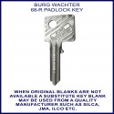 Burg Wachter 68-R padlock key blank