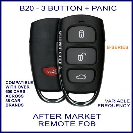 B20 black 3 button + panic B-Series standard transmitter remote