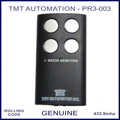 TMT Automation Inc PR3-003 - 4 silver button black swing or sliding gate remote