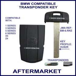 BMW 1, 3, 5, 6, 7 series, X5 & Z4 key-less start fob with transponder cloning & key cutting