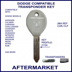 Dodge Caliber - Journey - Neon - Nitro - Ram compatible car key with transponder cloning & key cutting