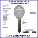 Dodge Caliber - Journey - Neon - Nitro - Ram compatible car key with transponder cloning & key cutting