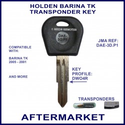 Holden Viva or Barina TK 2005 - 2011 compatible car key with transponder cloning & key cutting