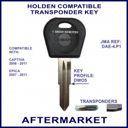 Holden Captiva & Epica compatible car key with transponder cloning & key cutting
