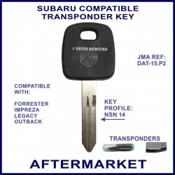 Subaru Forester Impreza Legacy & Outback compatible car key with transponder cloning & key cutting