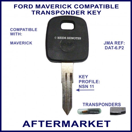 Ford Maverick 1988 to 1997 compatible key with transponder cloning & key cutting