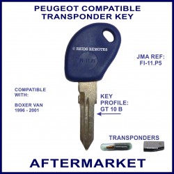 Peugeot Boxer van 1996 - 2001 key with transponder cloning & key cutting