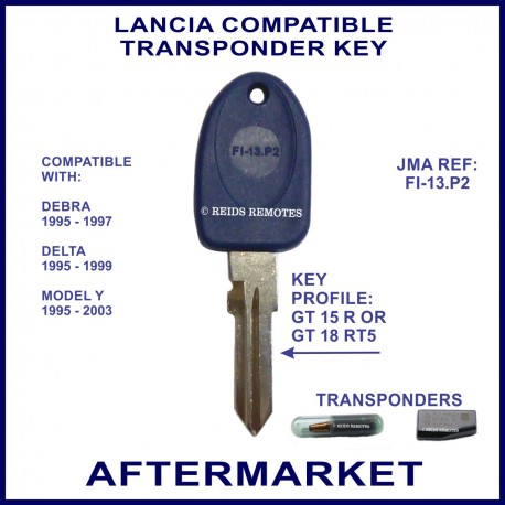 Lancia Debra - Delta & model Y car key with transponder cloning & key cutting
