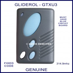 Gliderol GTXU3 - 3 blue button garage door remote control