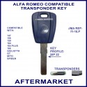 Alfa Romeo 147 156 159 164 166 Giulietta Mito & Spider car key with transponder cloning & key cutting