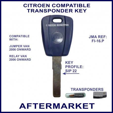 Citroen Jumper Van & Relay van, key with transponder cloning & key cutting