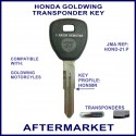 Honda Goldwing motorcycle transponder key cut & cloned
