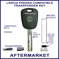 Lancia Phedra 2002 - 2011 transponder car key cut & cloned