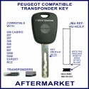Peugeot 206 207 307 508 607 807 3008 Expert & RCZ car key cut & cloned