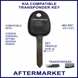 Kia Carens Carnival Optima & Rondo compatible car key with transponder cloning & key cutting
