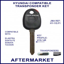 Hyundai Elantra Santa Fe Sonata & Tucson compatible car key with transponder cloning & key cutting
