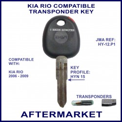 Kia Rio 2006 - 2009 compatible car key with transponder cloning & key cutting