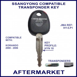 Ssangyong Korando 2000-2006 car key with transponder cloning & key cutting