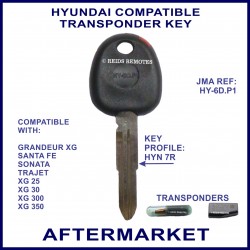 Hyundai Grandeur Santa Fe Sonata & Trajet car key with transponder cloning & key cutting