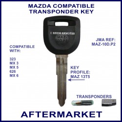 Mazda 323 626 MX3 MX5 & MX6 compatible car key cut & transponder cloned