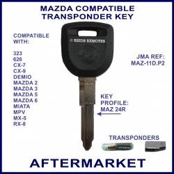 Mazda 2 3 5 6 CX-7 CX-9 MX-5 RX-8  car key cut & transponder cloned