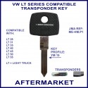 VW LT 28 & LT 35 van compatible car key ME-HM.P1 cut & transponder cloned
