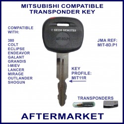 Mitsubishi 380 Colt Lancer Mirage Outlander compatible car key MIT-8D.P1 cut & transponder cloned