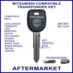 Mitsubishi Challenger Pajero Space Wagon Triton compatible car key MIT-12.P2 cut & transponder cloned
