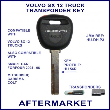 Volvo SX12 truck compatible transponder key cut & cloned