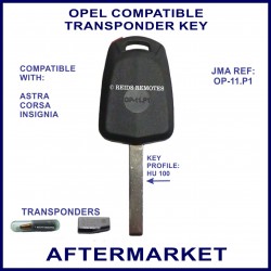 Opel Astra Corsa & Insignia compatible car key with transponder cloning & key cutting