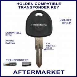 Holden Astra & Barina car key with transponder cloning & key cutting