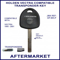 Holden Vectra 1995 - 2004 car key with transponder cloning & key cutting