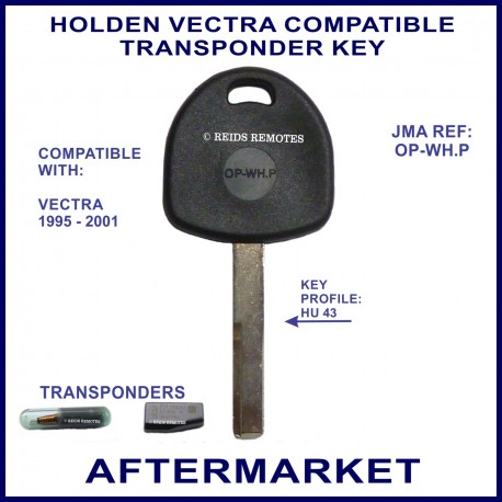 Holden Vectra 1995 - 2004 car key with transponder cloning & key cutting