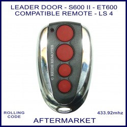 Leader Door LS4 4 red button chrome & black garage door remote control