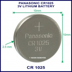 Panasonic CR1025 3V Lithium battery for use in remote control