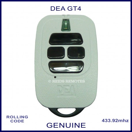DEA GT4 white gate remote control with 4 black buttons