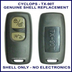 Cyclops TX-90T black 2 button remote replacement shell ONLY
