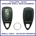 Cyclops TX-101 black 1 button remote replacement shell ONLY