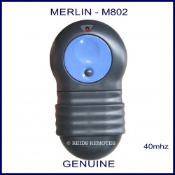 Merlin M-802 Big blue button 12 dip switch fixed code garage door remote